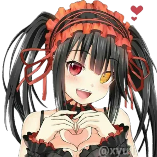 ❤️ @xyutik Anime, Herz, Mädchen, Cartoon, Aufkleber telegram sticker