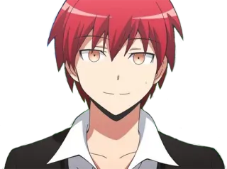😊 Karma Akabane Assassination Classroom anime, red hair, student, boy, character telegram sticker