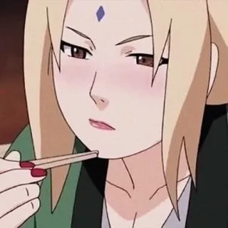🥋 Tsunade Naruto anime, woman, eating, ninja, tsunade, naruto telegram sticker