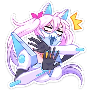 🙅‍♀️ Anime, Sticker, Carino, Lupo, Cartone animato, Illustrazione, Arte digitale telegram sticker