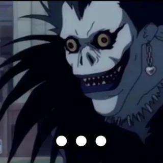 🌟 Ryuk Death Note anime, character, grim reaper, horror, dark, death note telegram sticker