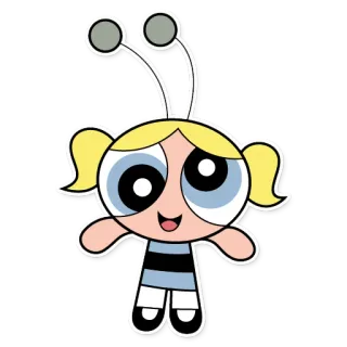 🙃 Bubbles The Powerpuff Girls cartone animato, bolle, le superchicche, animato, ragazza telegram sticker