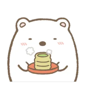 😶 orso, carino, kawaii, cibo, pila, dolce whatsapp sticker