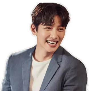 😆 homem, sorrindo, coreano, ator, terno, retrato whatsapp sticker