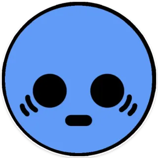 😬 sticker, blu, cerchio, faccia, emoji, cartone animato telegram sticker