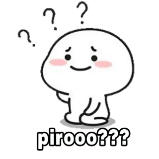 🙄 pirooo??? question, cute, character, emoji, sticker telegram sticker