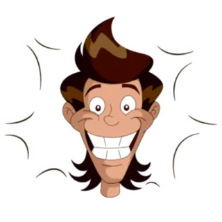 😁 Dibujo animado, Personaje, Sonrisa, Feliz, Ilustración telegram sticker