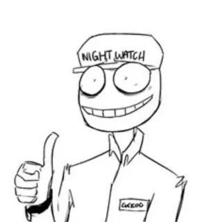 👍 NIGHT WATCH Cartoon, Lijntekening, Schets, Portret telegram sticker