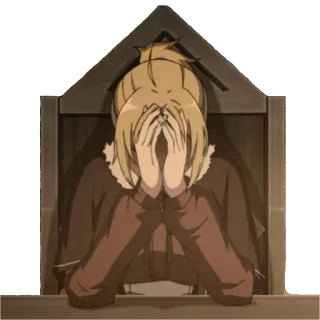 😣 Anime, Buồn, Khóc, Cảm xúc, Minh họa telegram sticker