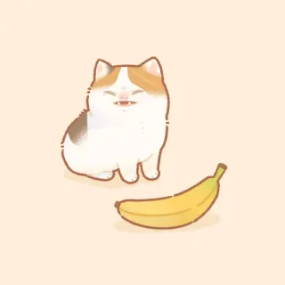 ✨ gato, banana, fofo, animal, adesivo, engraçado, desenho animado telegram sticker