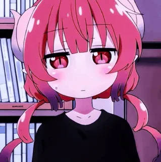 📍 Ilulu Miss Kobayashi's Dragon Maid アニメ, ドラゴン, 女の子, ピンク髪, 可愛い, かわいい, イルル telegram sticker