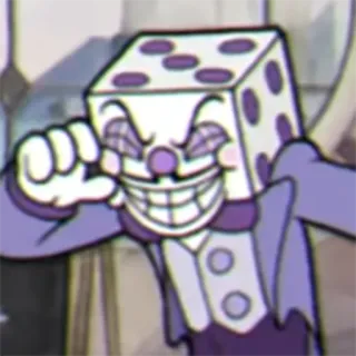 😁 King Dice Cuphead king dice, cuphead, bösewicht, casino, würfel, cartoon telegram sticker