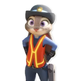 🙂 Judy Hopps Zootopia police, lapin, dessin animé, officier, mignon whatsapp sticker