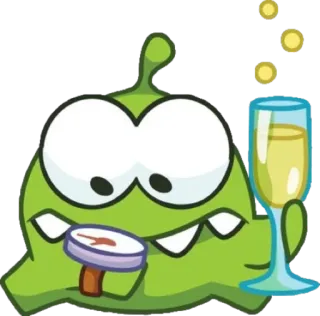 😐 Om Nom Cut the Rope caramella, mostro, carino, cartone animato, festa telegram sticker