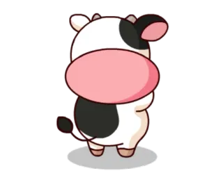 😓 vache, animal, mignon, dessin animé, autocollant telegram sticker