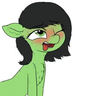 🦄 小马, 卡通, 动物, 绿色, 马 telegram sticker