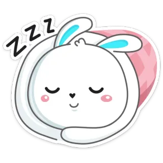 😴 ZZZ dormilón, conejo, lindo, dibujos animados, descansando, zzz telegram sticker