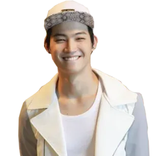😁 person, man, smiling, white, hat, casual telegram sticker
