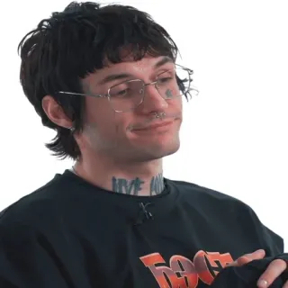 🧐 IRVE homem, óculos, tatuagem, septo, suéter, rosto telegram sticker