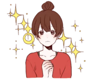 😍 anime, girl, cute, sparkles, kawaii whatsapp sticker