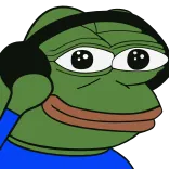 πΈ Pepe the Frog Pepe, rana, ascolto, musica, cuffie, meme telegram sticker