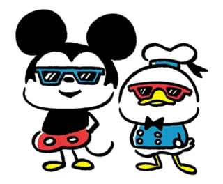 🐮 Mickey Mouse Mickey Mouse, Donald Duck, cartoon, 3D glasses, Disney, characters telegram sticker