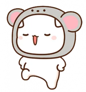 😌 милый, каваий, мультфильм, животное, мышь, наклейка telegram sticker