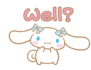 ❓ Cinnamoroll Well? cinnamoroll, sanrio, carino, cane, kawaii telegram sticker