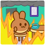 🔥 bunny, cafe, fire, cute, animal, cartoon, coffee telegram sticker