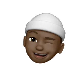😉 Emoji, Avatar, Rosto, Piscadela, Homem, Homem, Gorro telegram sticker