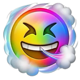 😝 Emoji, Cầu vồng, Nhiều màu sắc, Nụ cười, Vui vẻ, Hoạt hình whatsapp sticker