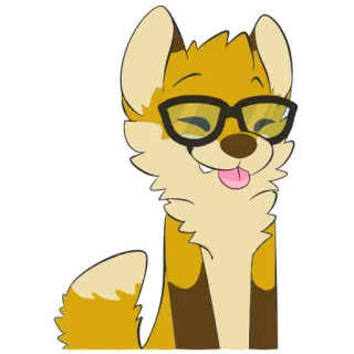 😃 dog, glasses, cartoon, animal, sticker, cute telegram sticker