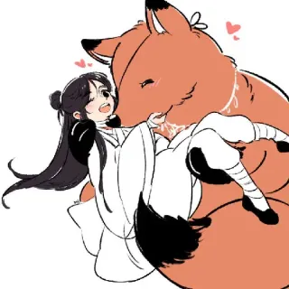 🤗 vos, anime, personage, cartoon, schattig, meisje telegram sticker