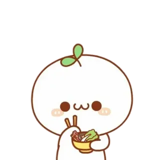 💘 cute, kawaii, food, eating, cartoon, sticker, adorable telegram sticker