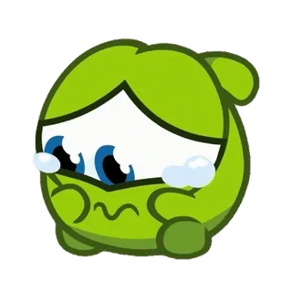 😖 buồn, khóc, xanh lá, dễ thương, hoạt hình, cảm xúc, nhân vật telegram sticker