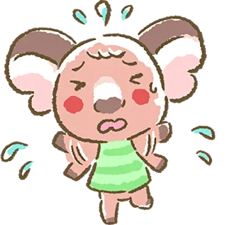😰 koala, animal, dibujo animado, angustia, pegatina, triste whatsapp sticker