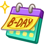 π B-DAY kalender, verjaardag, feest, evenement, datum, herinnering telegram sticker