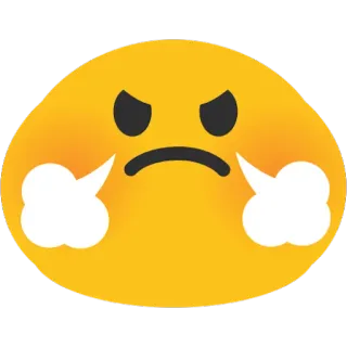 😤 zły, wściekły, frustracja, emoji, wyraz, kreskówka, twarz telegram sticker
