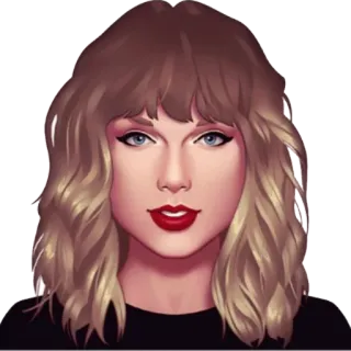 ☺️ Taylor Swift Taylor Swift, chanteuse, pop star, portrait, illustration, célébrité telegram sticker