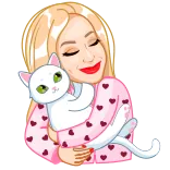 😽 woman, cat, animal, pet, hearts, love, cute, blonde telegram sticker