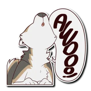 🐕 Awooo! loup, hurlement, awoo, animal, dessin animé, sticker telegram sticker