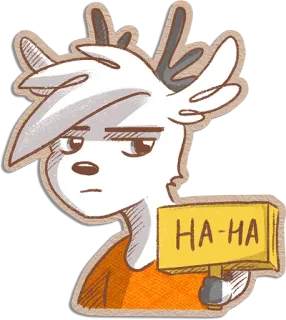 🌼 HA-HA олень, мультфильм, ха-ха, смешной, животное, наклейка, комикс telegram sticker