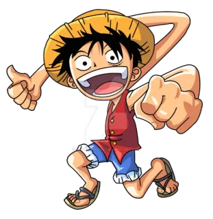 😃 Monkey D. Luffy One Piece 애니메이션, 만화, 원피스, 몽키 D. 루피, 해적, 밀짚모자, 캐릭터 telegram sticker