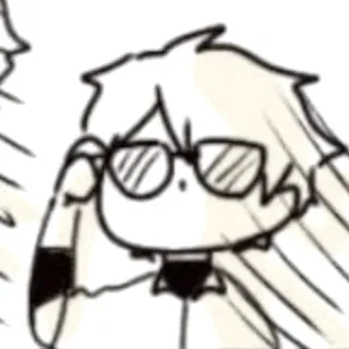 👟 แว่นตา, อนิเมะ, การ์ตูน, ตัวละคร, เท่, ภาพวาด, ภาพร่าง telegram sticker