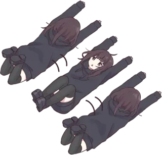 😭 Chica anime, Personaje, Sudadera con capucha, Lindo, Ilustración, Dibujo animado telegram sticker