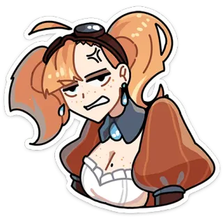 ⭐ boos, cartoon, steampunk, personage, meisje, anime whatsapp sticker