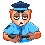 👮‍♂️ animal, police, officer, baton, uniform, bear telegram sticker