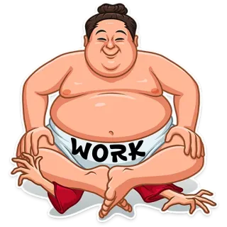 😵 WORK đô vật sumo, công việc, thể thao, phim hoạt hình telegram sticker