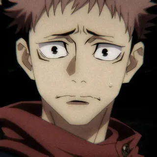 ✨ Yuji Itadori Jujutsu Kaisen anime, manga, Yuji Itadori, Jujutsu Kaisen, triste, preocupado telegram sticker