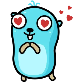😘 Gopher, Golang, 愛, 可愛い, プログラミング, マスコット telegram sticker